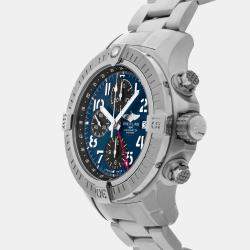 Pre Owned Breitling Blue Stainless Steel Avenger Automatic Men's Wristwatch 45 mm