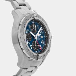 Pre Owned Breitling Blue Stainless Steel Avenger Automatic Men's Wristwatch 45 mm