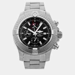Breitling Black Stainless Steel Super Avenger A13375101B1A1 Automatic Men's Wristwatch 48 mm
