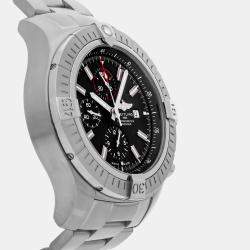 Breitling Black Stainless Steel Super Avenger A13375101B1A1 Automatic Men's Wristwatch 48 mm