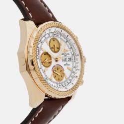 Breitling White 18k Yellow Gold Bentley Automatic Men's Wristwatch 46 mm