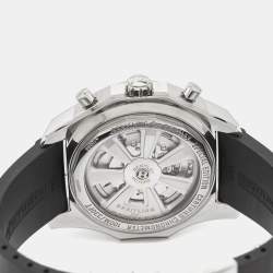 Breitling for Bentley Silver Stainless Steel Rubber Barnato Racing A25366 Men's Wristwatch 49 mm