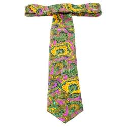 Pre Owned ربطة عنق بريوني حرير بنقوش بايزلي متعددة الألوان