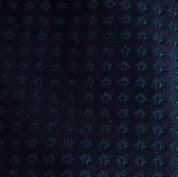 مملوكة مسبقًا ربطة عنق بريوني حرير أيقونة جاكار أخضر وأزرق