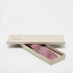 مملوكة مسبقًا Brioni Pink Printed Silk Classic Tie
