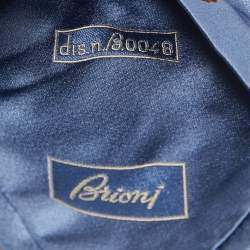 Pre Owned Brioni Blue Floral Jacquard Silk Traditional Tie