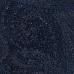 Pre Owned Brioni Blue Paisley Jacquard Silk Traditional Tie 