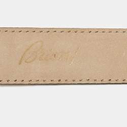 Brioni Tan Crocodile Logo Buckle Belt 100CM