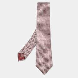 مملوكة مسبقًا Brioni Burgundy Patterned Silk Tie 