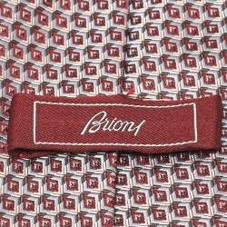مملوكة مسبقًا Brioni Burgundy Patterned Silk Tie 