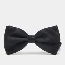 مملوكة مسبقًا Brioni Black Silk Cummerbund and Bow Tie Set XXL