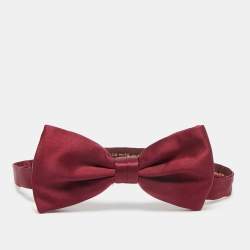 Brioni Burgundy Silk Cummerbund and Bow Tie Set XXL