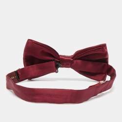 Brioni Burgundy Silk Cummerbund and Bow Tie Set XXL