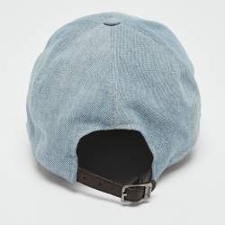 Brioni Blue Logo Embroidered Denim Baseball Cap Size 58