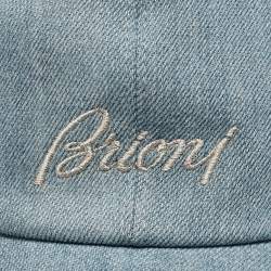 Brioni Blue Logo Embroidered Denim Baseball Cap Size 58