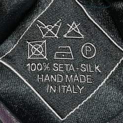 Pre Owned Brioni Grey/Purple Diagonal Striped Silk Classic Tie