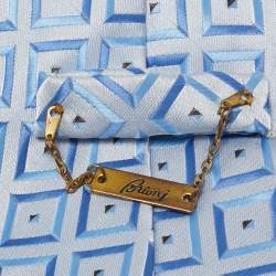 Brioni Blue Patterned Silk Tie 