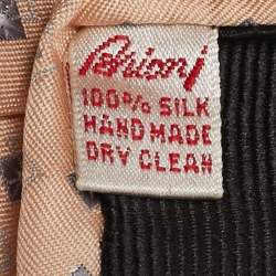 Brioni Peach/Grey Patterned Silk Traditional Tie 