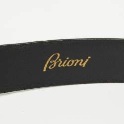 Brioni Black Leather Cut to Size Reversible Buckle Belt