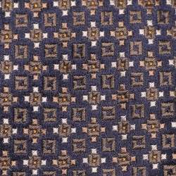 Pre Owned Brioni Brown/Blue Patterned Embroidered Silk Tie