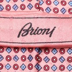 Pre Owned Brioni Pink Pattern Print Silk Tie