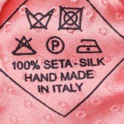 Pre Owned Brioni Pink Pattern Print Silk Tie