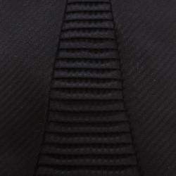 Pre Owned Brioni Black Striped Silk Textured Pleat Detail Tie