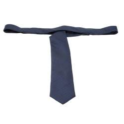 Pre Owned رابطة بريوني جاكارد حرير منقطة زرقاء