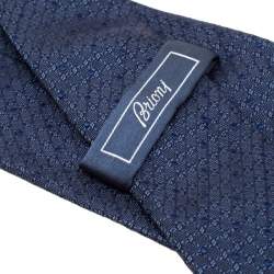 Pre Owned رابطة بريوني جاكارد حرير منقطة زرقاء