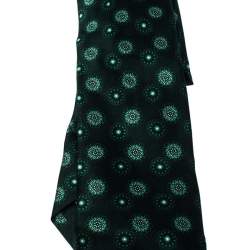 Brioni Green Floral Motif Print Silk Tie