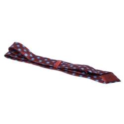 Pre Owned Brioni Red Floral Print Silk Tie