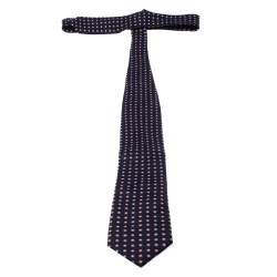 Pre Owned ربطة عنق بريوني ديتزي حرير بنقوش موردة زرقاء كحلية