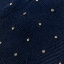 Pre Owned Brioni Vintage Space Blue Geometric Jacquard Silk Tie
