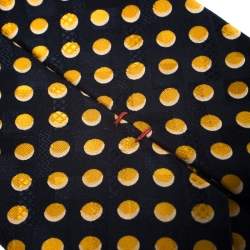 مملوكة مسبقًا Brioni Vintage Blue and Yellow Polka Dot Print Silk Tie