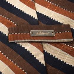 Brioni Vintage Multicolor Striped Jacquard Silk Tie