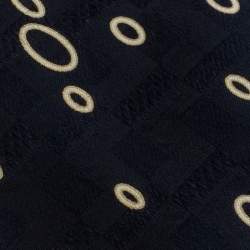 Pre Owned Brioni Vintage Navy Blue Circle Print Traditional Silk Tie