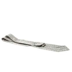 مملوكة مسبقًا Brioni Vintage Pale Pearl Grey Jacquard & Printed Silk Tie