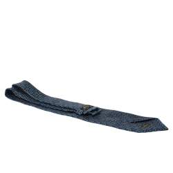 مملوكة مسبقًا ربطة عنق بريوني فينتدج حرير مطبوع فلام أزرق و أصفر 