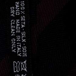 Pre Owned ربطة عنق بريوني حرير مخططة مائلة ثلاثية اللون