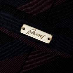 Pre Owned ربطة عنق بريوني حرير مخططة مائلة ثلاثية اللون