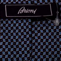 مملوكة مسبقًا Brioni Purple Printed Silk Traditional Tie 