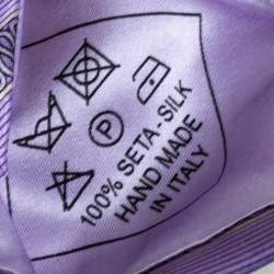 Brioni Purple Diagonal Stripe Print Silk Satin Tie