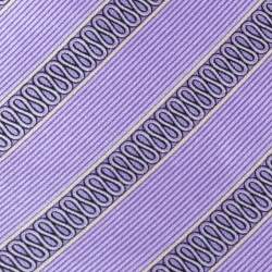 Brioni Purple Diagonal Stripe Print Silk Satin Tie