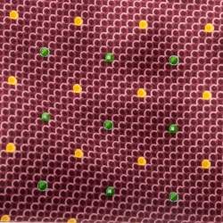 Pre Owned ربطة عنق بريوني حرير مطبوع دوائر عنابي 