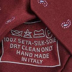 مملوكة مسبقًا ربطة عنق بريوني حرير مطبوع بايزلي أحمر