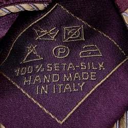 Pre Owned Brioni Purple & Gold Striped Silk Tie