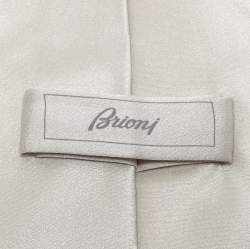 Pre Owned Brioni Ivory Satin Silk Tie