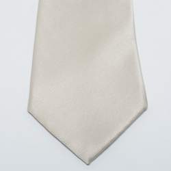 Pre Owned Brioni Ivory Satin Silk Tie