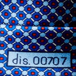 Pre Owned Brioni Blue Printed Silk Satin Tie