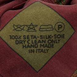 Pre Owned Brioni Burgundy Paisley Printed Silk Tie